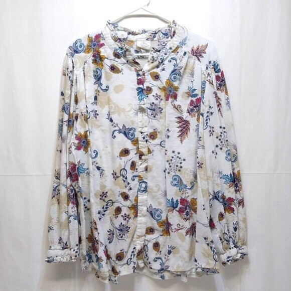 St. Johns Bay Floral Paisley Print Blouse Women's Size 1x Comfortable Light EUC - Picture 1 of 7